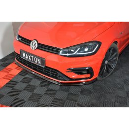 Накладка сплиттер на передний бампер Вар5 на Volkswagen Golf VII R рестайл